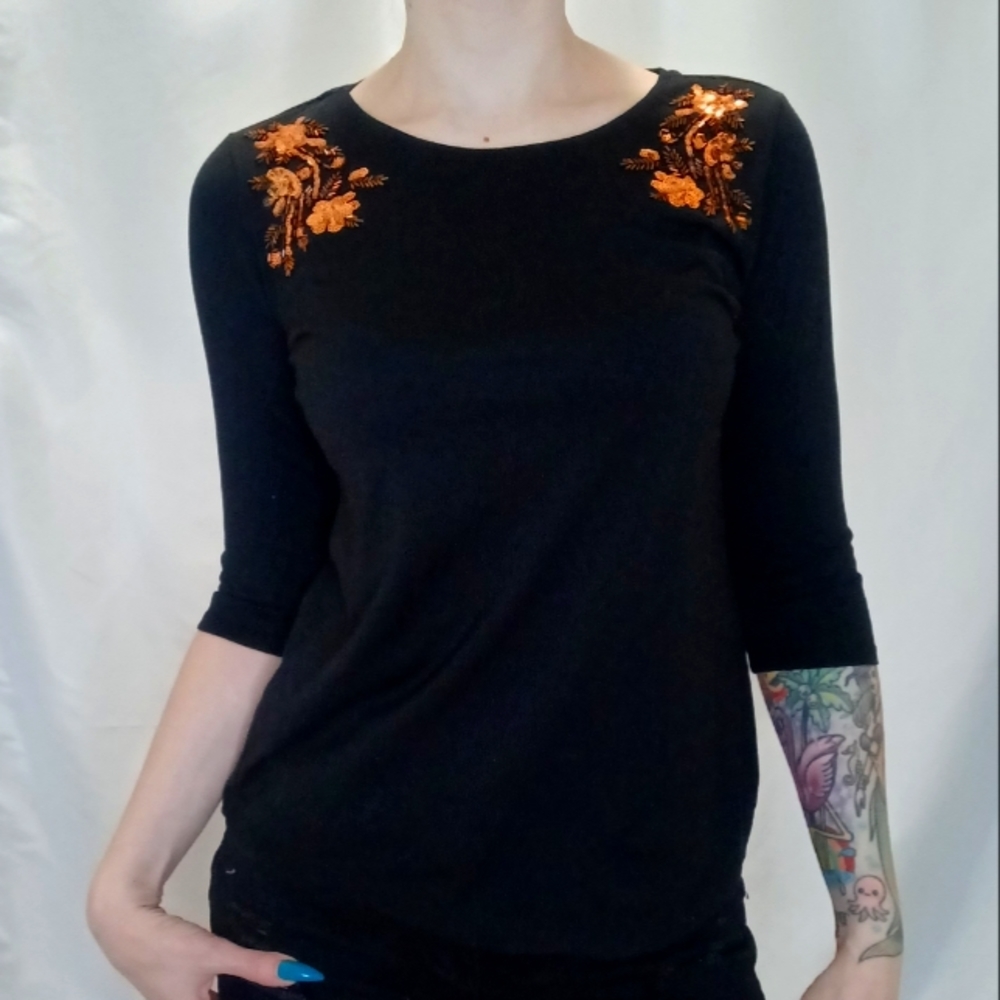 Jessica Black 3/4 Sleeve Top.